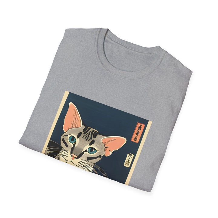 Woodblock Meow Cat T-Shirt