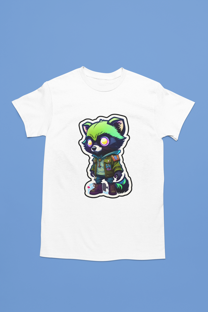 Zombie Raccoon Sticker T-Shirt